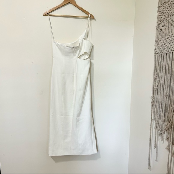 Cinq a Sept Laurile Cut Out Crepe Dress in White sz 10 - Picture 3 of 4